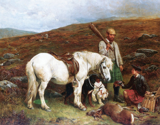 A Day's Hunting, vintage artwork by John Sargent Noble, 12x8" (A4) Poster