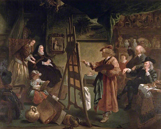 Rembrandt in His Studio, vintage artwork by Sir John Gilbert, A3 (16x12") Poster Print