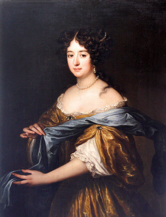 Portrait of Konstancja Krystyna Wielopolska nee Komorowska, vintage artwork by Pierre Mignard, 12x8" (A4) Poster