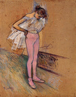 Dancer Adjusting Her Tights, vintage artwork by Henri de Toulouse-Lautrec, 12x8" (A4) Poster