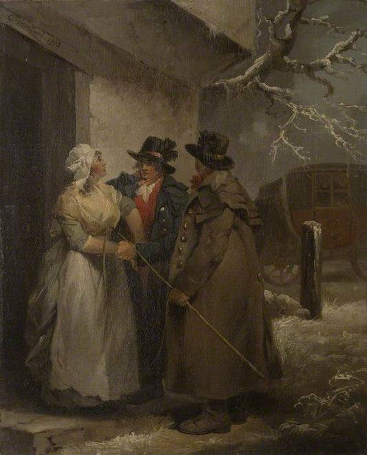 The Departure, vintage artwork by George Morland, 12x8" (A4) Poster