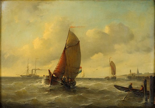 Returning from fishing, vintage artwork by Christiaan Cornelis Kannemans, A3 (16x12") Poster Print