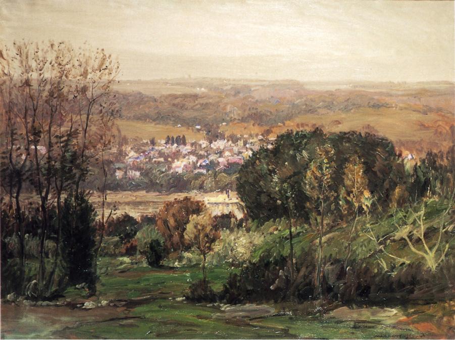 Ohio Valley and Kentucky Hills, vintage artwork by Lewis Henry Meakin, 12x8" (A4) Poster