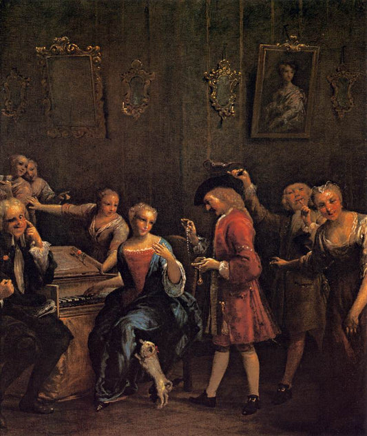 The Courted Singer, vintage artwork by Giuseppe Maria Crespi, 12x8" (A4) Poster