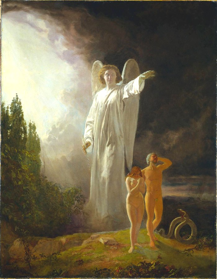 Expulsion of Adam and Eve, vintage artwork by John Faed, R.S.A., A3 (16x12") Poster Print
