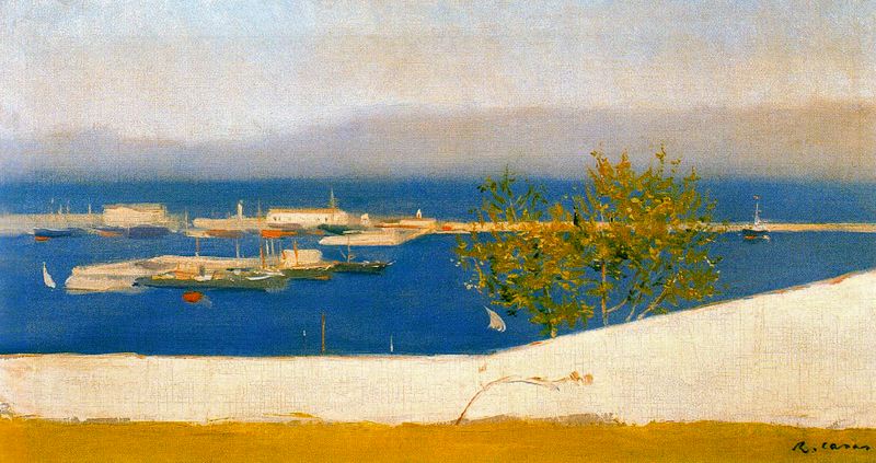 Paisaje de costa, vintage artwork by Ramon Casas y Carbó, 12x8" (A4) Poster