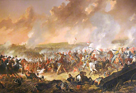 The Battle of Waterloo, 18 June 1815, vintage artwork by Denis Dighton, A3 (16x12") Poster Print