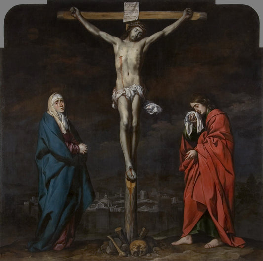 Calvario de la Inquisicion, vintage artwork by Antonio del Castillo y Saavedra, 12x8" (A4) Poster