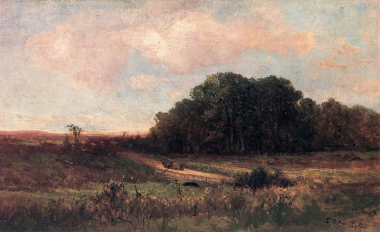 Sunny Landscape, vintage artwork by Edward Mitchell Bannister, 12x8" (A4) Poster