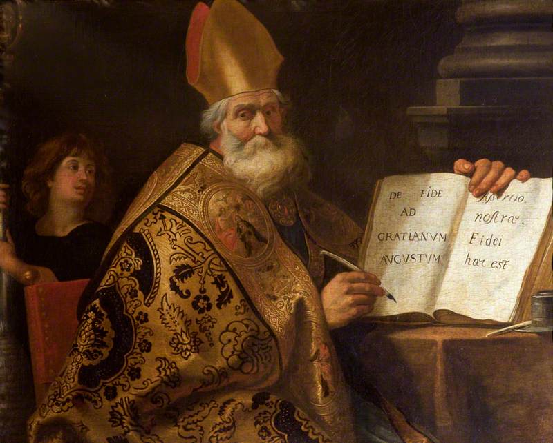 The Four Doctors of the Western Church, Saint Ambrose, vintage artwork by Gerard Seghers, 12x8" (A4) Poster