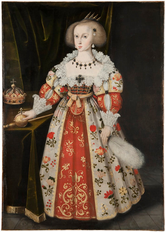 Queen Kristina as a Child, vintage artwork by Jacob Heinrich Elbfas, 12x8" (A4) Poster