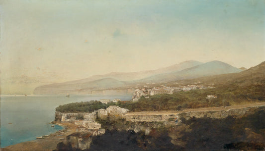 Scene near Sorrento, vintage artwork by Robert Alott, 12x8" (A4) Poster