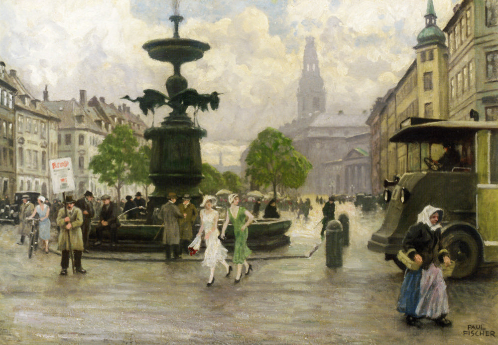 Storkespringvand, Copenhagen by Paul-Gustave Fischer,A3(16x12")Poster