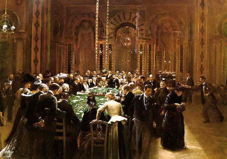 The Casino at Monte Carlo, vintage artwork by Jean-Georges Beraud, 12x8" (A4) Poster