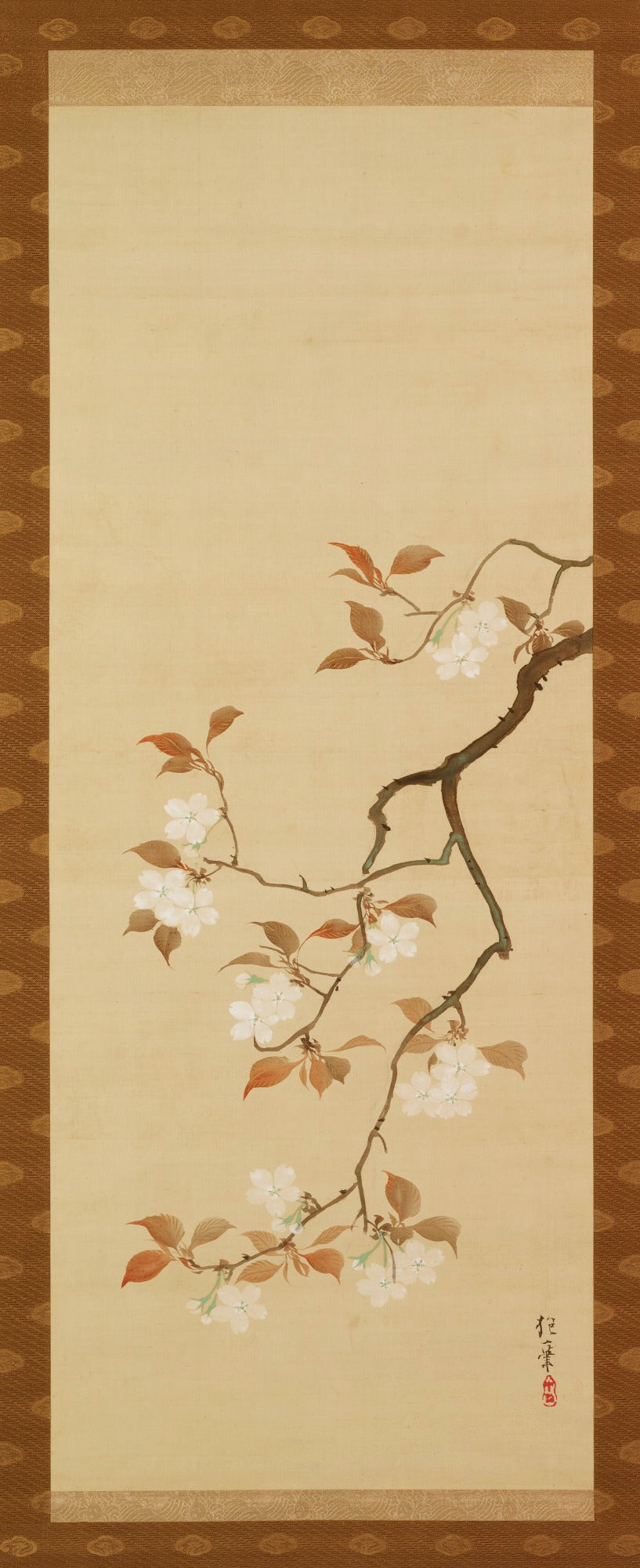 Triptych of the Seasons - Cherry Blossoms, vintage artwork by Sakai Hōitsu, 12x8" (A4) Poster