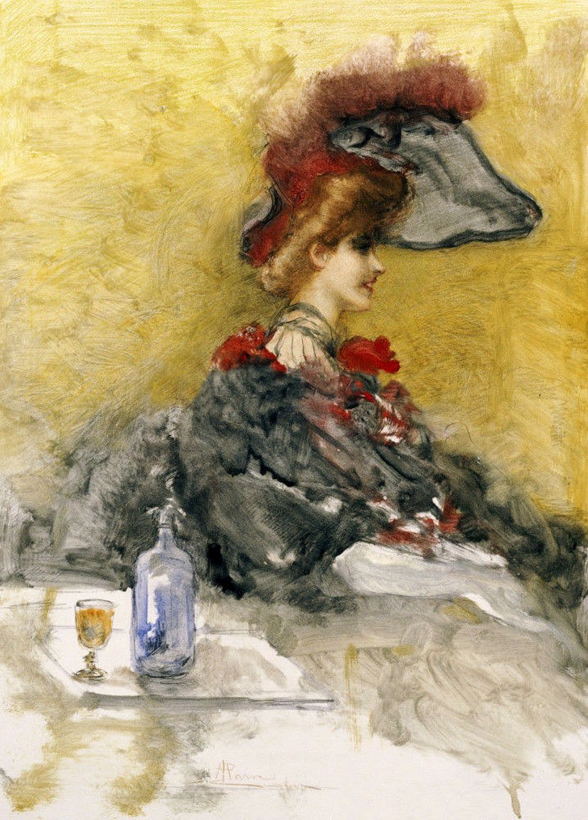 The Red Feathered Hat by Pompeo Mariani,A3(16x12")Poster