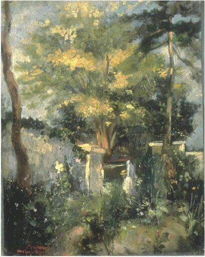 Garden in the Summer, vintage artwork by Jean-Baptiste Carpeaux, 12x8" (A4) Poster