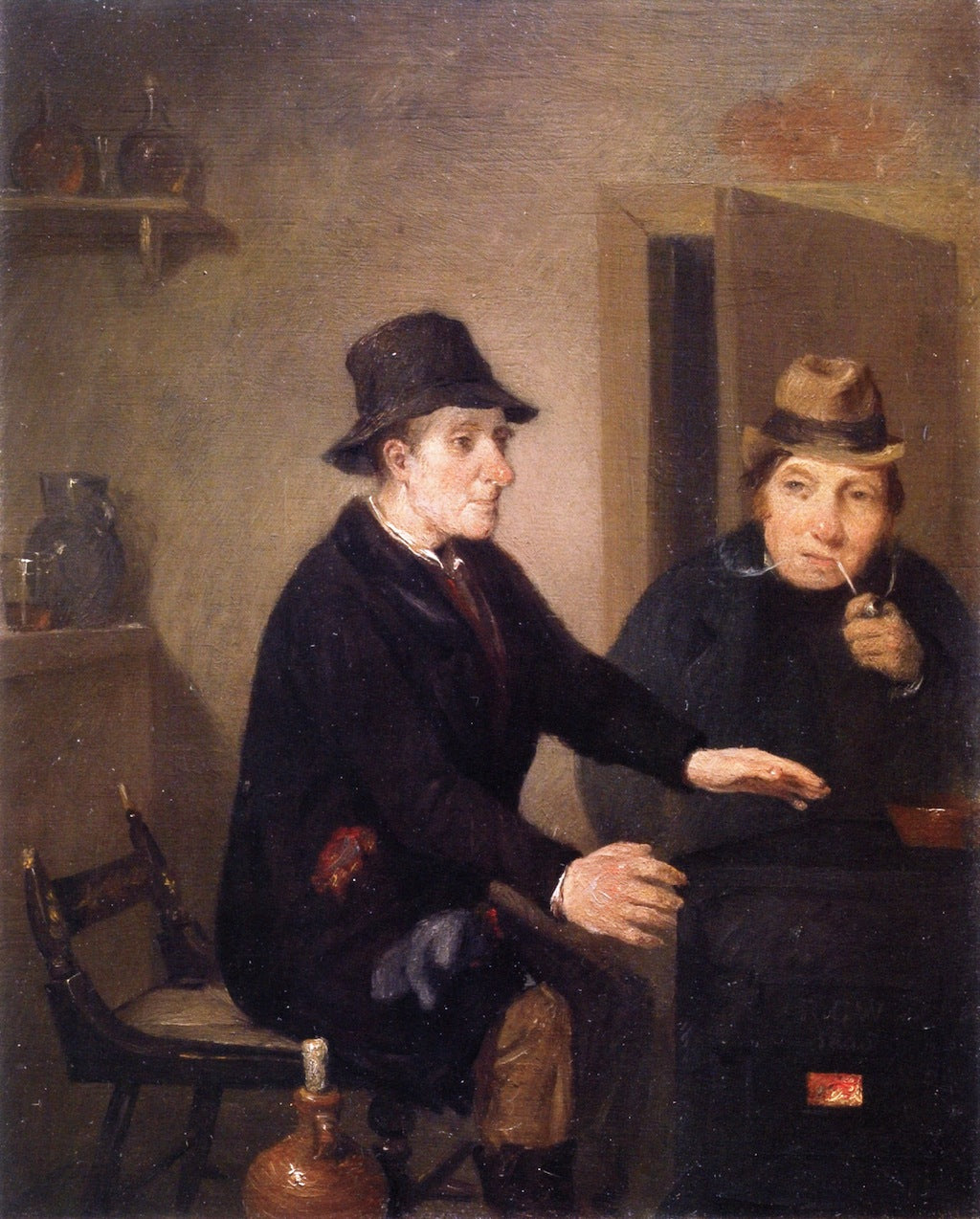 Scene in a Bar Room, vintage artwork by Richard Caton Woodville, 12x8" (A4) Poster