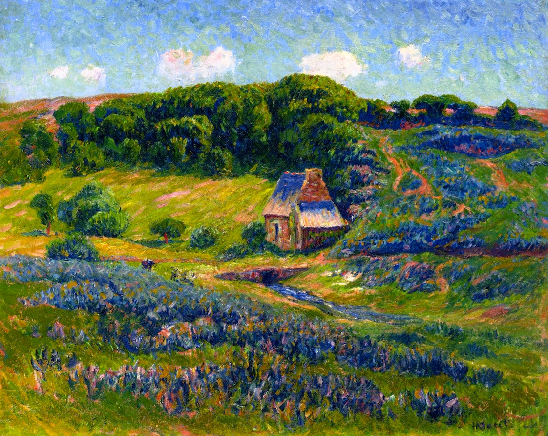 Farm in the Breton Countryside, vintage artwork by Henry Moret, 12x8" (A4) Poster