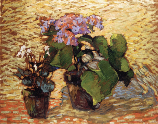 Pots of Geraniums, vintage artwork by Robert Antoine Pinchon, 12x8" (A4) Poster