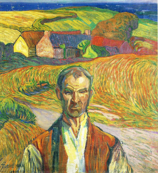 Farmer in Brittany, vintage artwork by Axel Torneman, 12x8" (A4) Poster