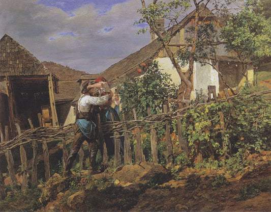 The Neighbors, vintage artwork by Ferdinand Georg Waldmüller, A3 (16x12") Poster Print