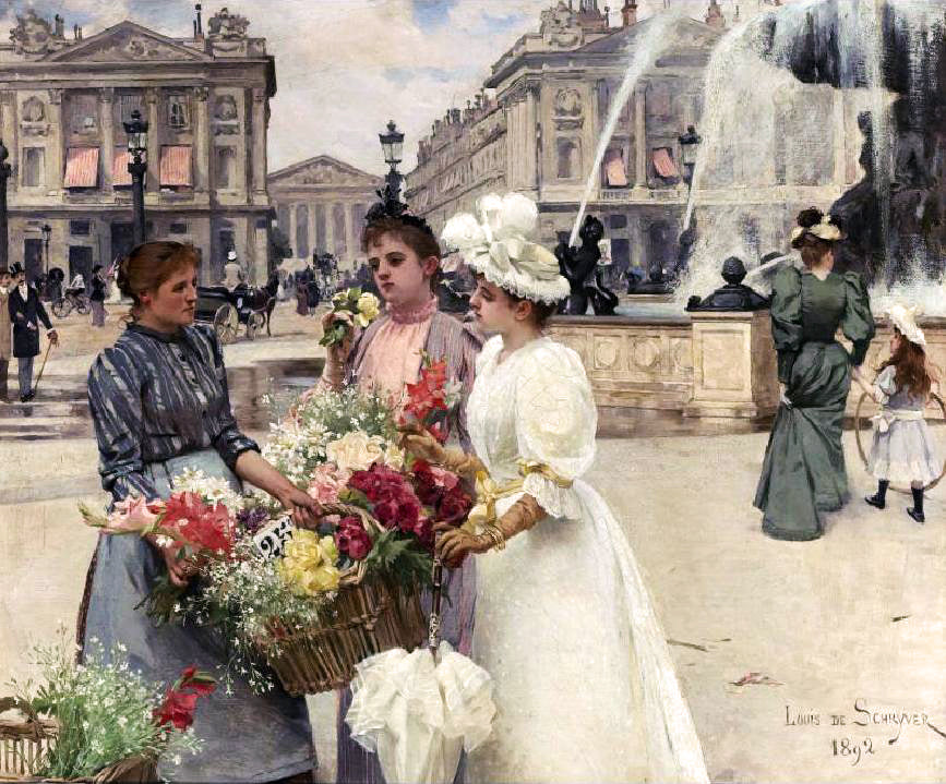 eller at the Place de la Concorde by Louis Marie de Schryver,A3(16x12")Poster