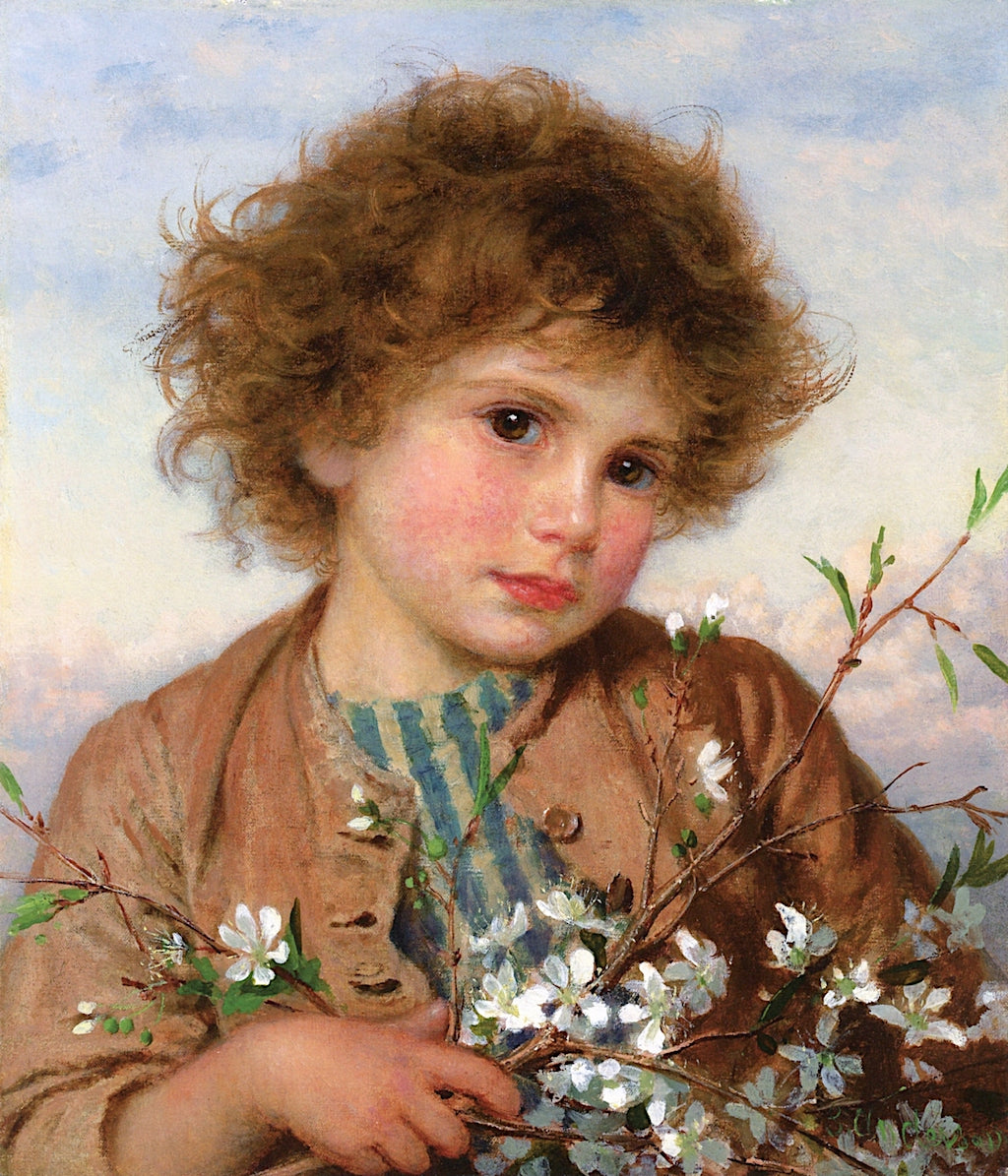 Spring Blossom, vintage artwork by Sophie Gengembre Anderson, 12x8" (A4) Poster
