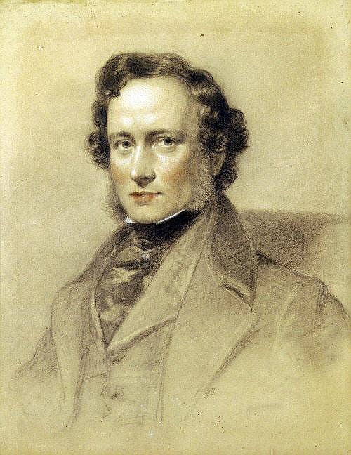 Portrait of a Young Dark Haired Gentleman, vintage artwork by Eden Upton Eddis, A3 (16x12") Poster Print