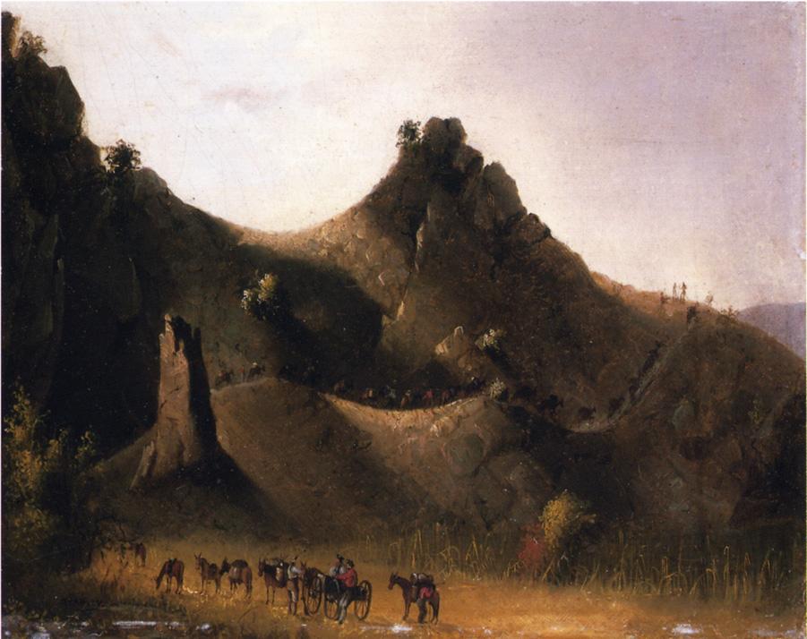 Passing an Obstruction: Mouth of Night Creek, vintage artwork by John Mix Stanley, A3 (16x12") Poster Print