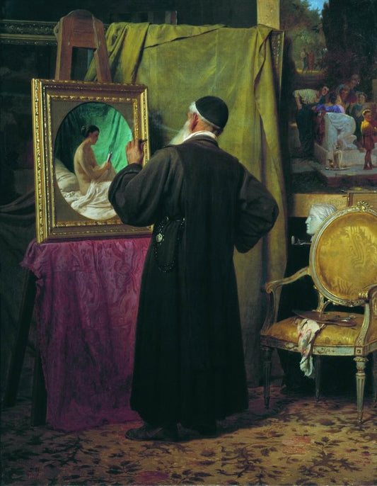 The Painter, vintage artwork by Fedor Bronnikov, 12x8" (A4) Poster