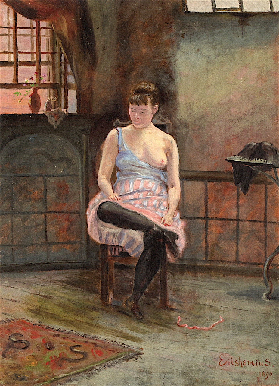 Figure, Seated by Louis M. Eilshemius,A3(16x12")Poster