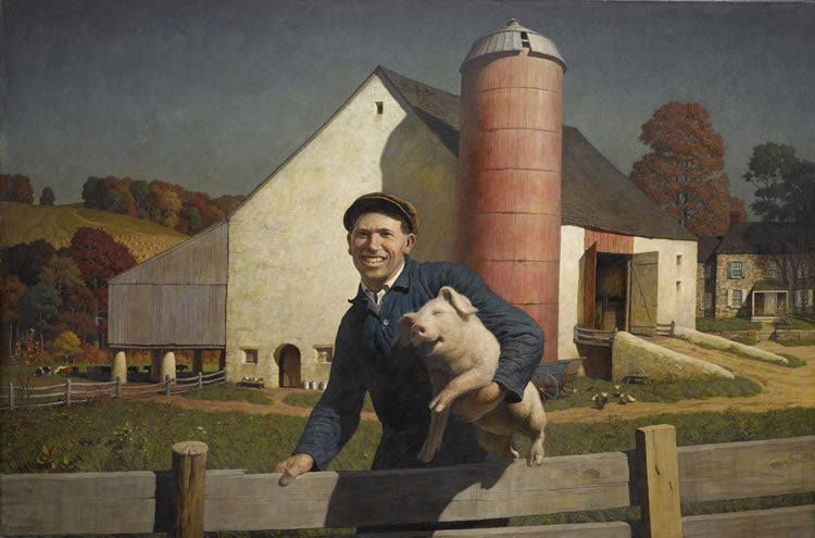  Farmer (Pennsylvania Farmer) by Newell Convers (N.C.) Wyeth,16x12(A3) Poster