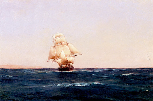 A Square Rigger off Terrapaca, Chile, vintage artwork by Thomas Jacques Somerscales, 12x8" (A4) Poster