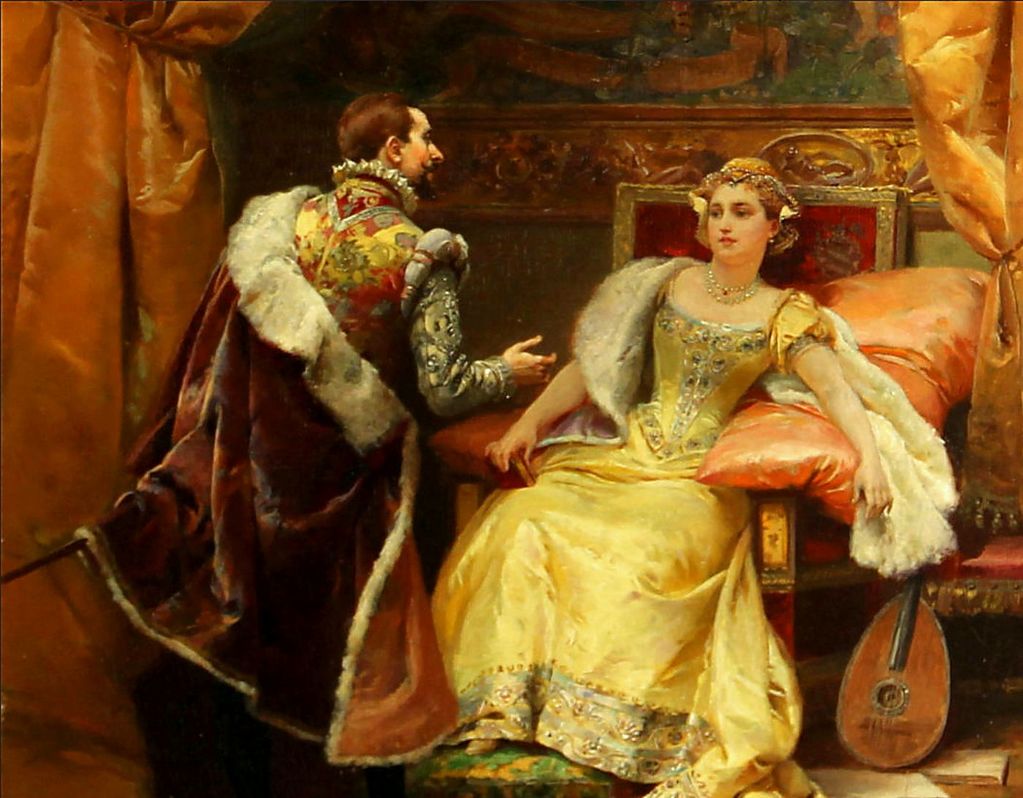 The royal audience, vintage artwork by Cesare Augusto Detti, 12x8" (A4) Poster