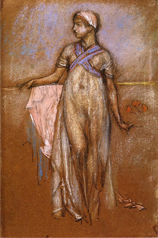 The Greek Slave Girl, vintage artwork by James Abbott McNeill Whistler, 12x8" (A4) Poster