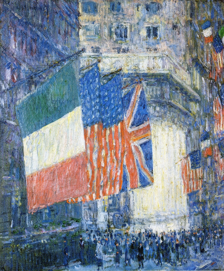 Avenue of the Allies, vintage artwork by Childe Hassam, 12x8" (A4) Poster