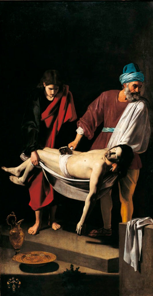 Le Christ porte au tombeau, vintage artwork by Nicolas Tournier, 12x8" (A4) Poster