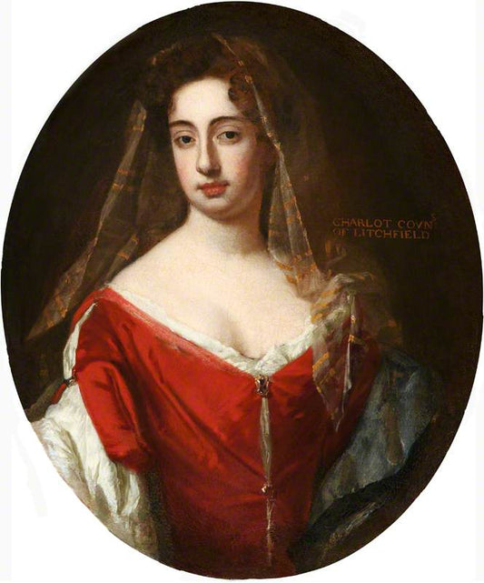Charlotte FitzRoy, Countess of Lichfield, vintage artwork by Sir Godfrey Kneller, BT., 12x8" (A4) Poster