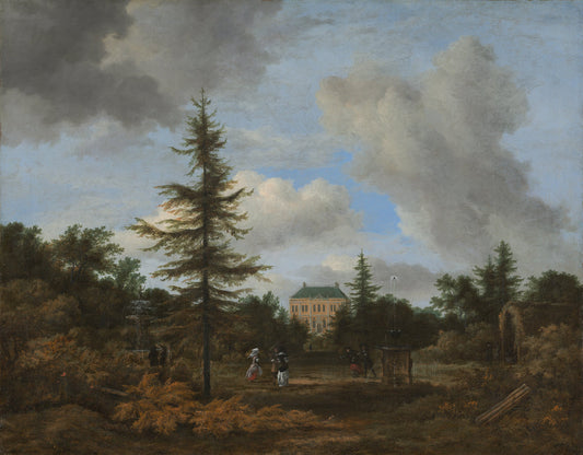 Country House in a Park, vintage artwork by Jacob van Ruisdael, 12x8" (A4) Poster