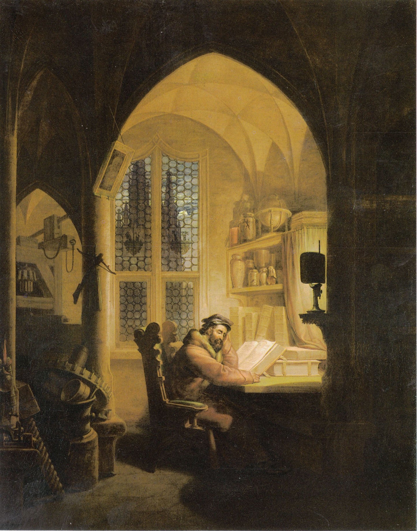 Faust in his Study, vintage artwork by Georg Friedrich Kersting, 12x8" (A4) Poster