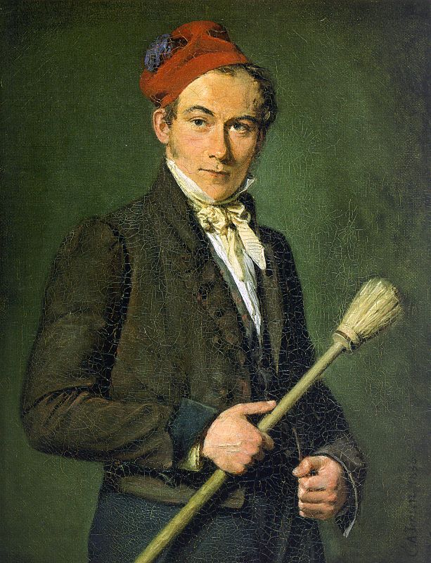 The Scene Painter Troels Lund, vintage artwork by Christian Albrecht Jensen, 12x8" (A4) Poster
