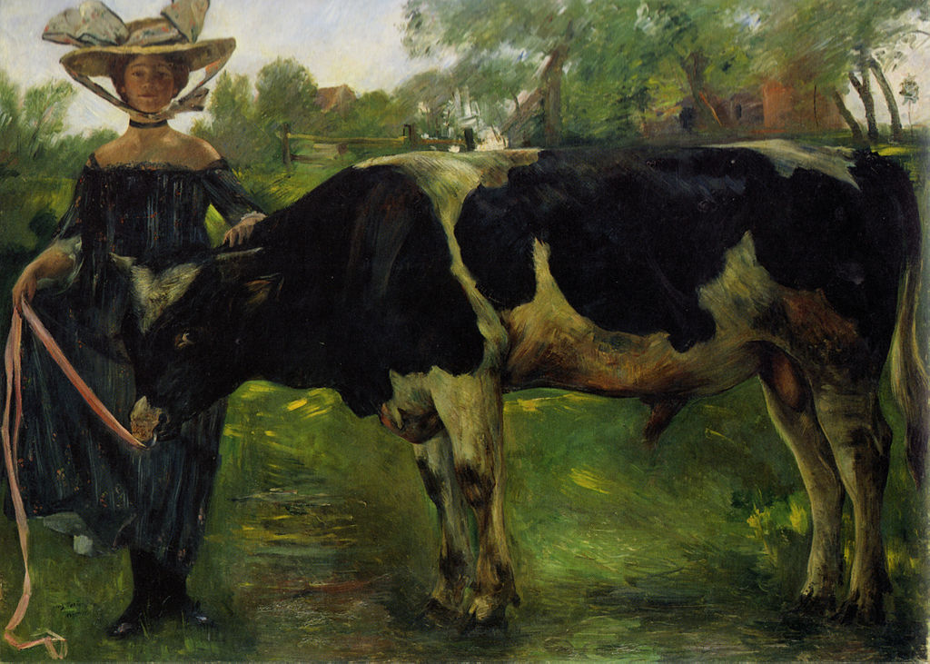 Girl with Bull by Lovis Corinth,A3(16x12")Poster