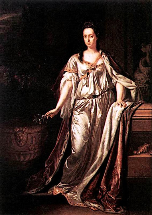 Portrait of Anna Maria Louisa de' Medici, Elector of the Palatinate, vintage artwork by Adriaen van der Werff, 12x8" (A4) Poster