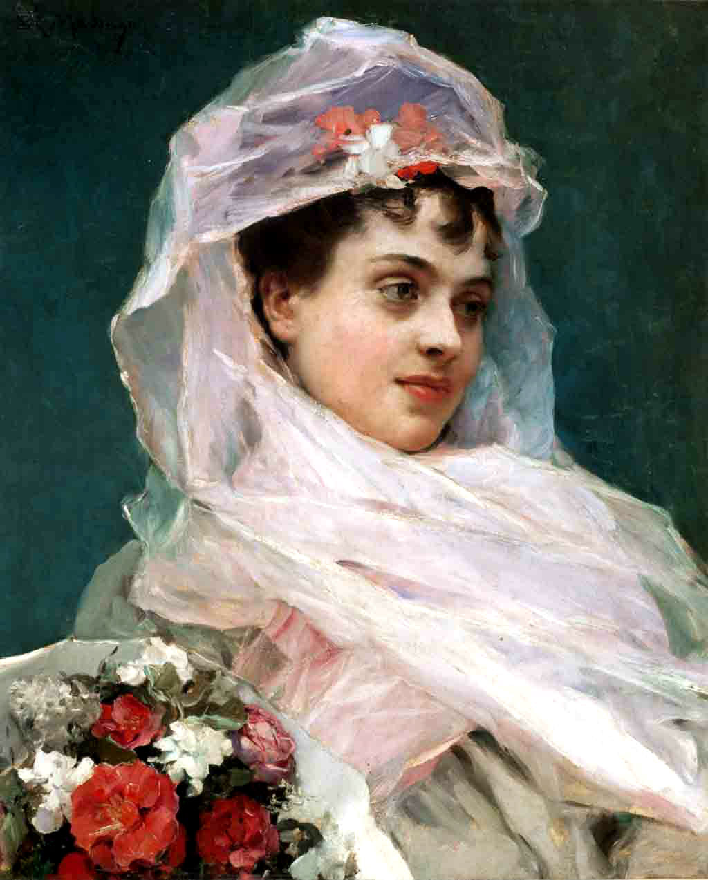 Aline Masson, vintage artwork by Raimundo de Madrazo y Garreta, 12x8" (A4) Poster