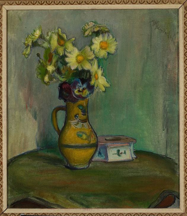 Flowers in a Yellow Vase by Wladyslaw Slewinski,A3(16x12")Poster