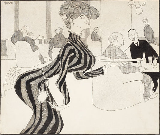 Cafe Life, vintage artwork by Axel Torneman, 12x8" (A4) Poster