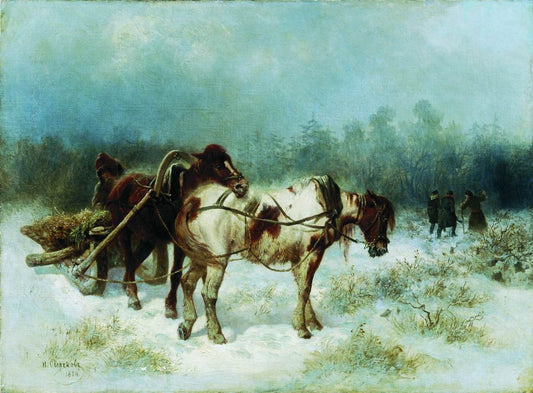 Before the Hunt, vintage artwork by Nikolai Sverchkov, A3 (16x12") Poster Print