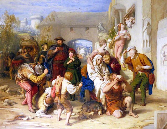 The Seven Ages of Man, vintage artwork by William Mulready, A3 (16x12") Poster Print