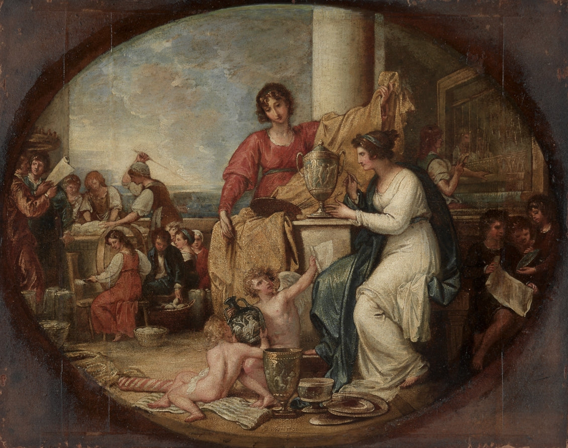 British Manufactory; A Sketch, vintage artwork by Benjamin West, 12x8" (A4) Poster